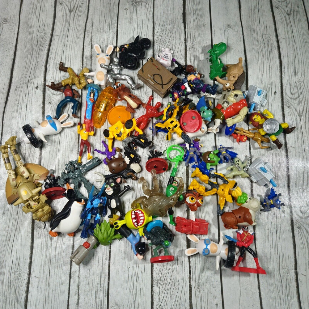 Huge Lot (61) of McDonald's Happy Meal Toys Power Rangers Superman DC Marvel Etc